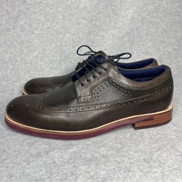Ted Baker Brown Leather Oxford Brogue Lace Up Shoes Men\'s UK 8 US 9 EU 42